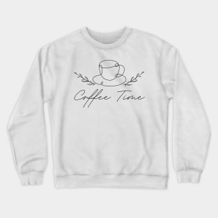 Coffee Time Line Art Crewneck Sweatshirt